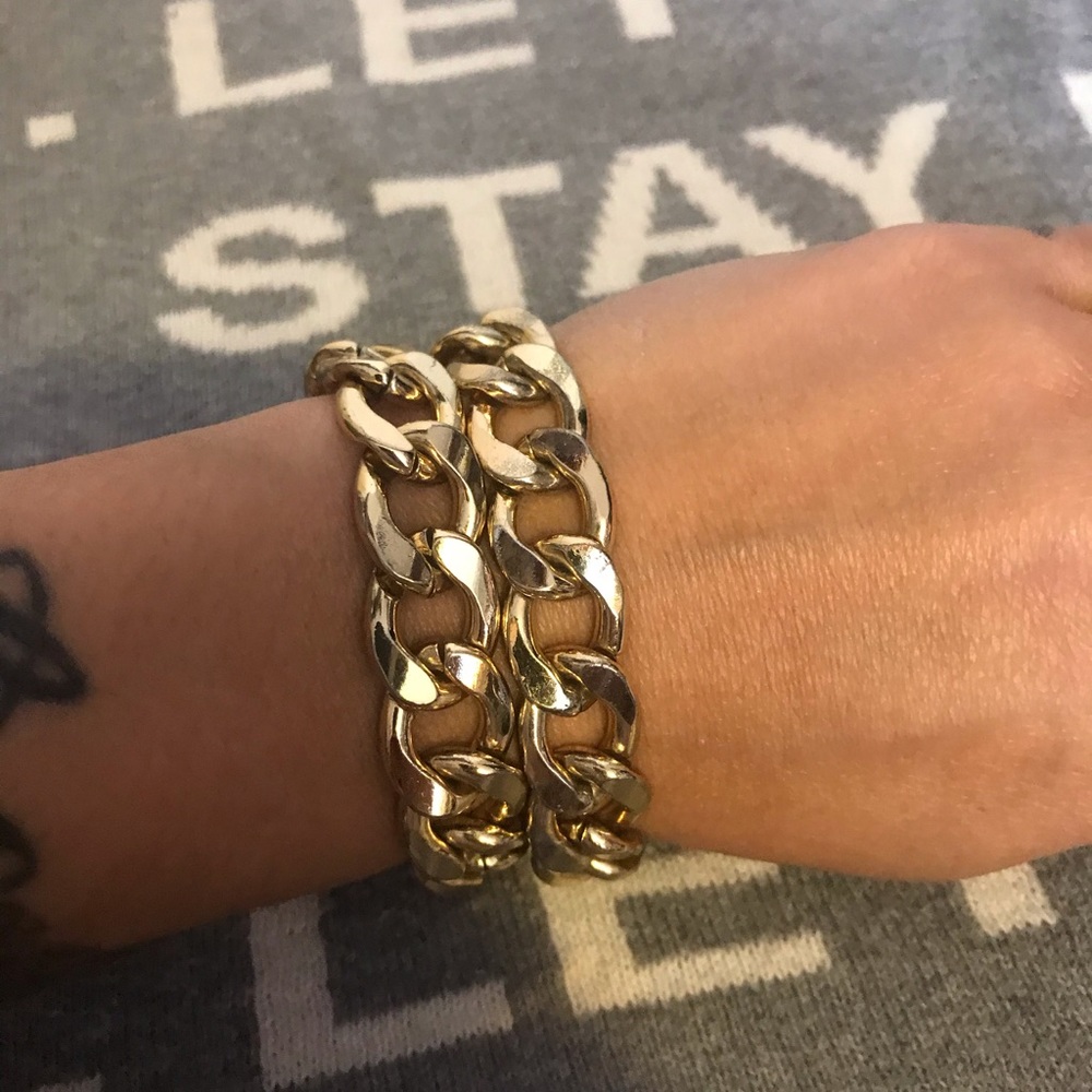 3 for 25.00 Gold Double Link Magnetic Bracelet